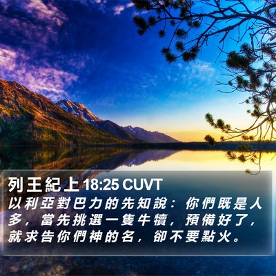 列 王 紀 上 18:25 CUVT Bible Verse Image