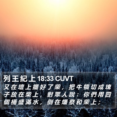 列 王 紀 上 18:33 CUVT Bible Verse Image