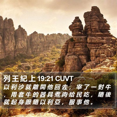 列 王 紀 上 19:21 CUVT Bible Verse Image
