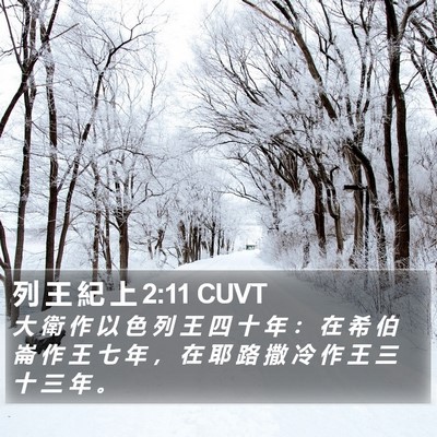 列 王 紀 上 2:11 CUVT Bible Verse Image