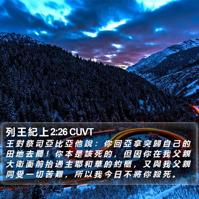 列 王 紀 上 2:26 CUVT Bible Verse Image