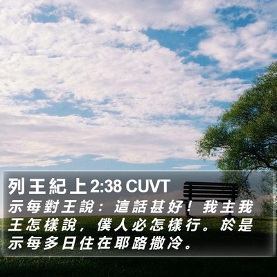 列 王 紀 上 2:38 CUVT Bible Verse Image