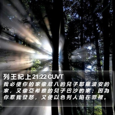 列 王 紀 上 21:22 CUVT Bible Verse Image