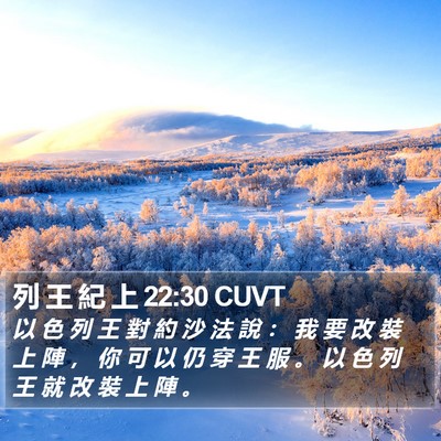 列 王 紀 上 22:30 CUVT Bible Verse Image