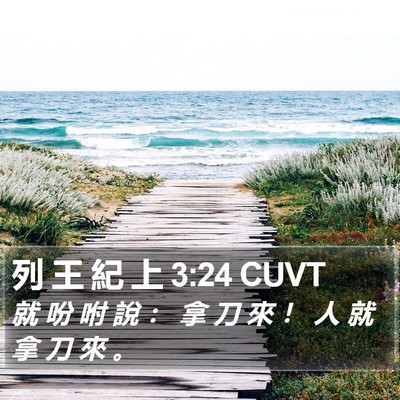 列 王 紀 上 3:24 CUVT Bible Verse Image