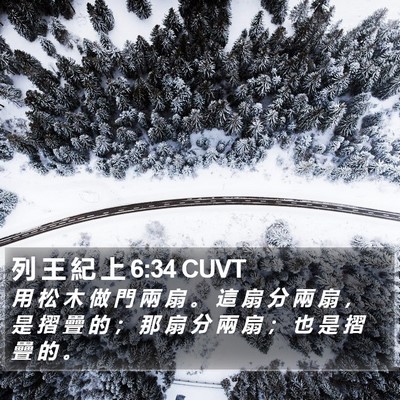 列 王 紀 上 6:34 CUVT Bible Verse Image