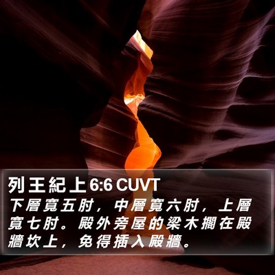 列 王 紀 上 6:6 CUVT Bible Verse Image