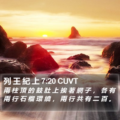 列 王 紀 上 7:20 CUVT Bible Verse Image