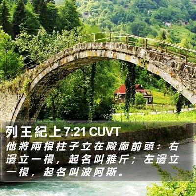 列 王 紀 上 7:21 CUVT Bible Verse Image