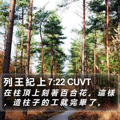 列 王 紀 上 7:22 CUVT Bible Verse Image