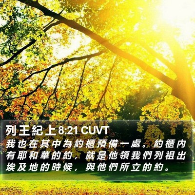 列 王 紀 上 8:21 CUVT Bible Verse Image