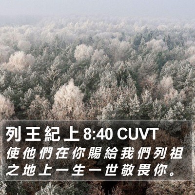 列 王 紀 上 8:40 CUVT Bible Verse Image