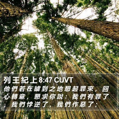 列 王 紀 上 8:47 CUVT Bible Verse Image