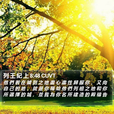 列 王 紀 上 8:48 CUVT Bible Verse Image