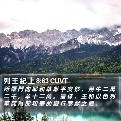 列 王 紀 上 8:63 CUVT Bible Verse Image