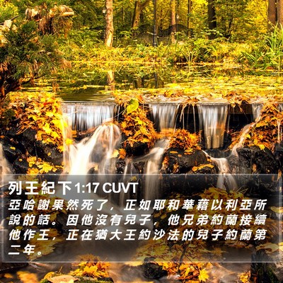 列 王 紀 下 1:17 CUVT Bible Verse Image