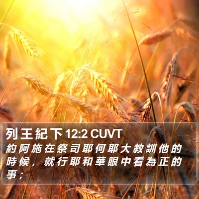 列 王 紀 下 12:2 CUVT Bible Verse Image
