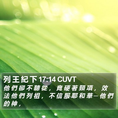 列 王 紀 下 17:14 CUVT Bible Verse Image