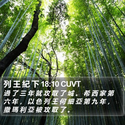 列 王 紀 下 18:10 CUVT Bible Verse Image
