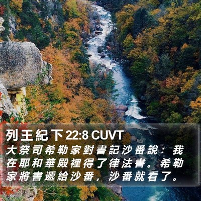 列 王 紀 下 22:8 CUVT Bible Verse Image
