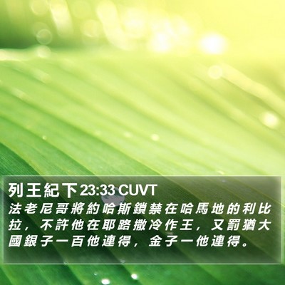 列 王 紀 下 23:33 CUVT Bible Verse Image