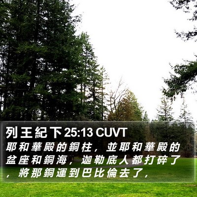 列 王 紀 下 25:13 CUVT Bible Verse Image