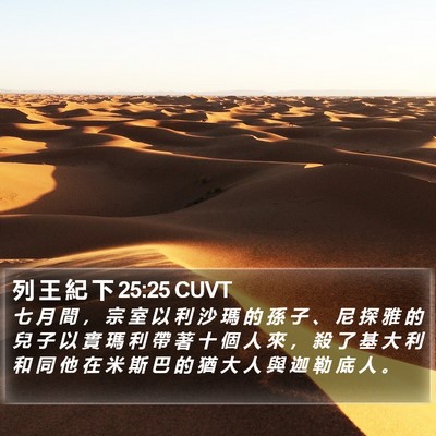 列 王 紀 下 25:25 CUVT Bible Verse Image