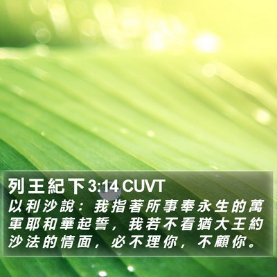 列 王 紀 下 3:14 CUVT Bible Verse Image