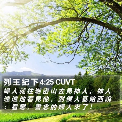 列 王 紀 下 4:25 CUVT Bible Verse Image