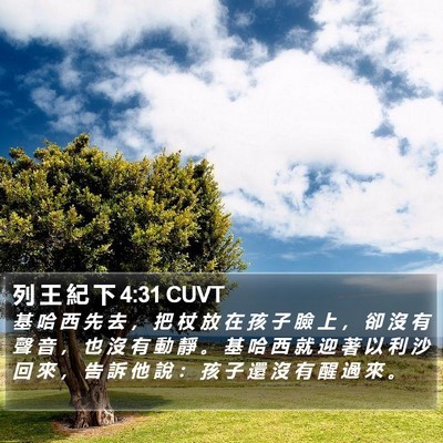 列 王 紀 下 4:31 CUVT Bible Verse Image