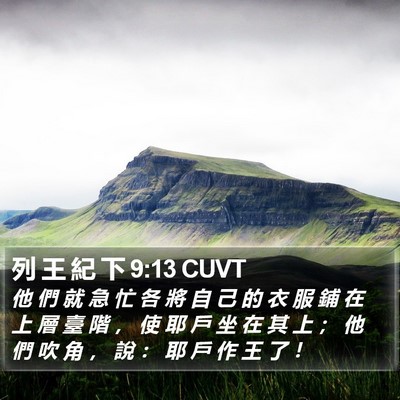 列 王 紀 下 9:13 CUVT Bible Verse Image