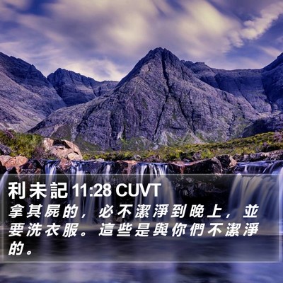 利 未 記 11:28 CUVT Bible Verse Image