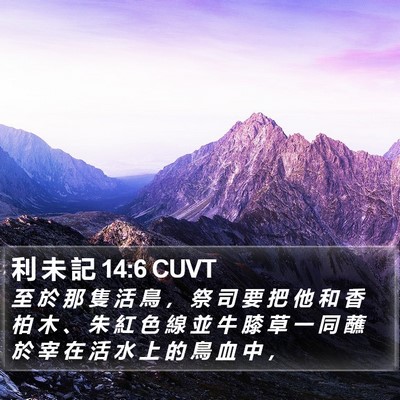利 未 記 14:6 CUVT Bible Verse Image