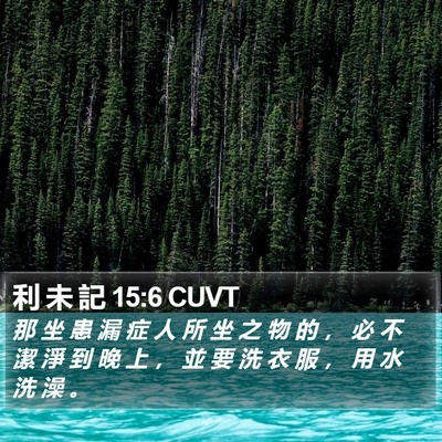 利 未 記 15:6 CUVT Bible Verse Image