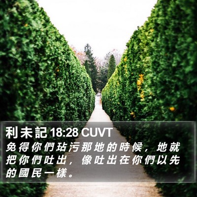 利 未 記 18:28 CUVT Bible Verse Image