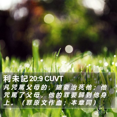 利 未 記 20:9 CUVT Bible Verse Image