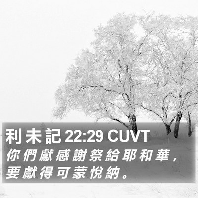 利 未 記 22:29 CUVT Bible Verse Image