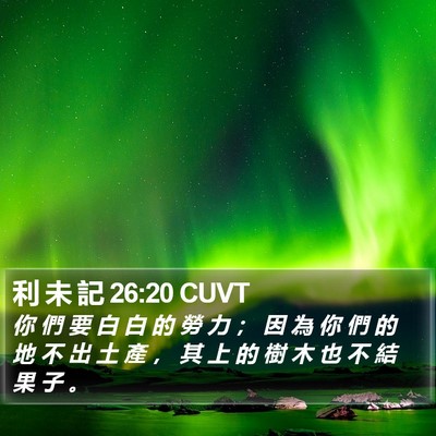 利 未 記 26:20 CUVT Bible Verse Image