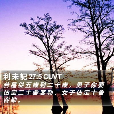 利 未 記 27:5 CUVT Bible Verse Image
