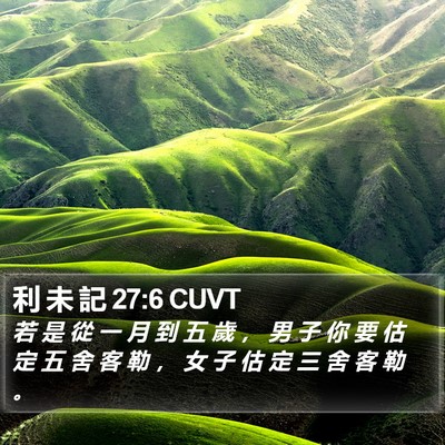 利 未 記 27:6 CUVT Bible Verse Image