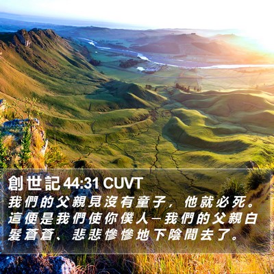 創 世 記 44:31 CUVT Bible Verse Image