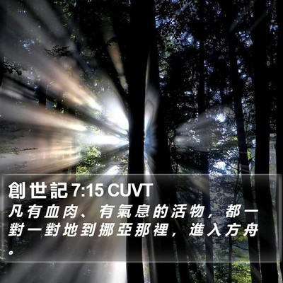 創 世 記 7:15 CUVT Bible Verse Image