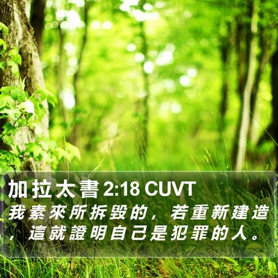 加 拉 太 書 2:18 CUVT Bible Verse Image