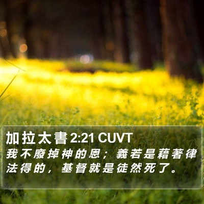 加 拉 太 書 2:21 CUVT Bible Verse Image