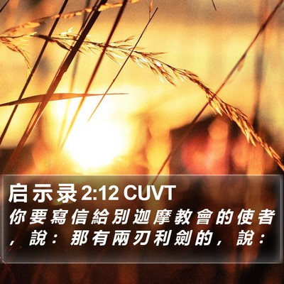 启 示 录 2:12 CUVT Bible Verse Image