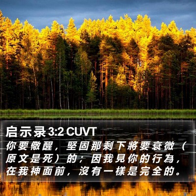 启 示 录 3:2 CUVT Bible Verse Image