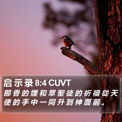 启 示 录 8:4 CUVT Bible Verse Image