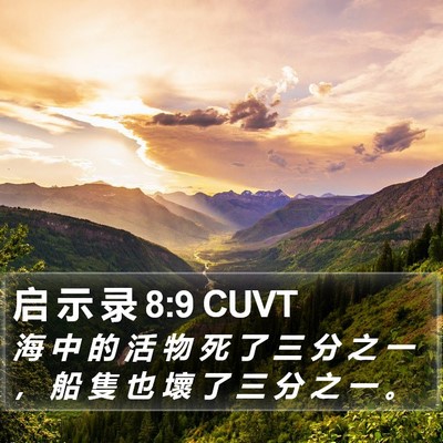 启 示 录 8:9 CUVT Bible Verse Image