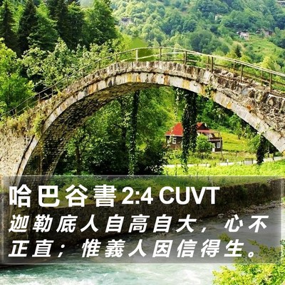 哈 巴 谷 書 2:4 CUVT Bible Verse Image