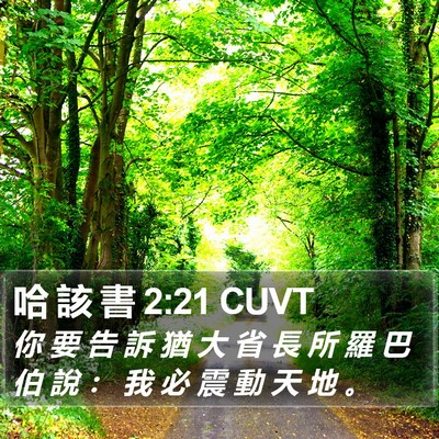 哈 該 書 2:21 CUVT Bible Verse Image